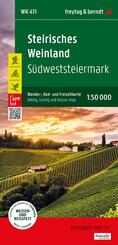 Steirisches Weinland, Wander-, Rad- und Freizeitkarte 1:50.000, freytag & berndt, WK 411