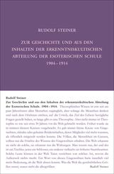 Zur Geschichte und aus den Inhalten der erkenntniskultischen Abteilung der Esoterischen Schule 1904 bis 1914