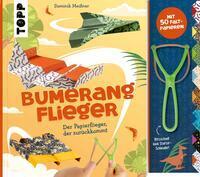Bumerang-Papierflieger mit Schleuder