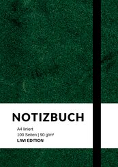 Notizbuch A4 liniert gr&uuml;n - 100 Seiten Soft Cover - FSC Papier