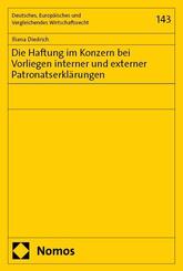 Die Haftung im Konzern bei Vorliegen interner und externer Patronatserkl&auml;rungen