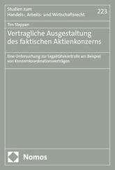 Vertragliche Ausgestaltung des faktischen Aktienkonzerns