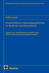 Privatrechtliche Informationspflichten im Recht der Investmentfonds