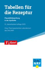 Tabellen f&uuml;r die Rezeptur