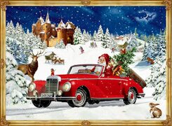 Winterfahrt im Oldtimer, Adventskalender