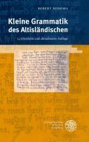 Kleine Grammatik des Altisl&auml;ndischen