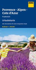 ADAC Urlaubskarte Provence, Franz&ouml;siche Alpen, Cote d'Azur 1:300.000