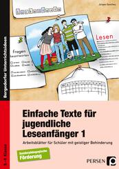 Einfache Texte f&uuml;r jugendliche Leseanf&auml;nger.Bd.1