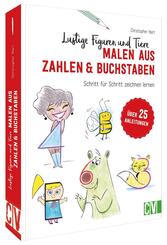 Lustige Figuren und Tiere malen aus Zahlen & Buchstaben