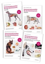 Demonstrationstafeln f&uuml;r die Kleintierpraxis Hund, Katze, Parasiten und Zahnheilkunde 4 Bde. im SET