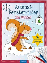 Ausmal-Fensterbilder - Im Winter