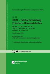 HOAI - Tafelfortschreibung  Erweiterte Honorartabellen &sect;&sect; 20.1, 21.1, 28.1, 29.1, 20.1, 32.1, 35.1, 40.1, 44.1, 48.1, 52.1, 56.1, Anlage 1, Nr 1.1 und 1.2