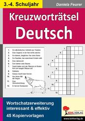 Kreuzwortr&auml;tsel Deutsch, 3.-4. Schuljahr