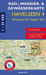 Rad-, Wander- und Gewässerkarte Havelseen, Wannsee bis Tegeler See - Bl.4