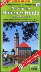 Gro&szlig;e Radwander- und Wanderkarte Naturpark D&uuml;bener Heide und Umgebung