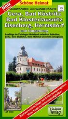 Radwander- und Wanderkarte Gera, Bad K&ouml;stritz, Bad Klosterlausnitz, Eisenberg, Hermsdorf und Umgebung
