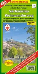 Wander- und Radwanderkarte S&auml;chsischer Weinwanderweg