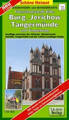 Radwander- und Wanderkarte Flusslandschaft Elbe, Burg, Jerichow, Tangerm&uuml;nde und Umgebung
