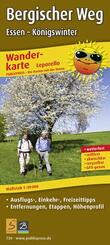 PublicPress Leporello Wanderkarte Bergischer Weg, Essen - K&ouml;nigswinter, 22 Teilktn.