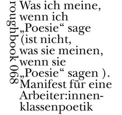 Manifest f&uuml;r eine Arbeiter:innenklassenpoetik