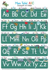 Mein Tafel-ABC in Druckschrift mit Artikeln