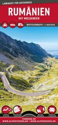 MoTourMaps Rum&auml;nien Auto- und Motorradkarte 1:800.000