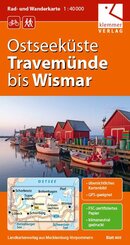 Ostseeküste Travemünde bis Wismar Rad- und Wanderkarte  1 : 40 000