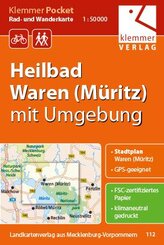 Klemmer Pocket Rad- und Wanderkarte Heilbad Waren (Müritz) mit Umgebung 1 : 50 000