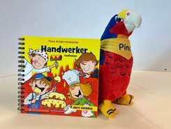 Pinos Kinderrateb&uuml;cher: Handwerker + Pino der Papagei P&uuml;schtier Bundle