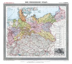 Historische Preussenkarte / DER PREUSSISCHE STAAT - 1905 [gerollt]