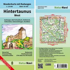 NaturNavi Wanderkarte mit Radwegen Hintertaunus West