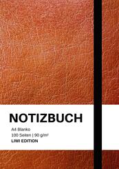 Notizbuch A4 blanko - 100 Seiten 90g/m&sup2; - Soft Cover Braun - FSC Papier
