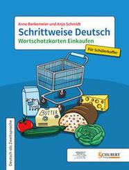 Schrittweise Deutsch / Wortschatzkarten Einkaufen f&uuml;r Sch&uuml;lerkoffer