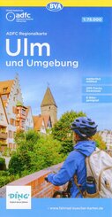 ADFC-Regionalkarte Ulm und Umgebung, 1:75.000, reiß- und wetterfest, GPS-Tracks Download