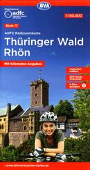 ADFC-Radtourenkarte 17 Thüringer Wald Rhön 1:150.000, reiß- und wetterfest, E-Bike geeignet, GPS-Tracks Download, mit Be