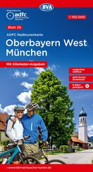 ADFC-Radtourenkarte 26 Oberbayern West München 1:150.000, reiß- und wetterfest, E-Bike geeignet, GPS-Tracks Download, mi