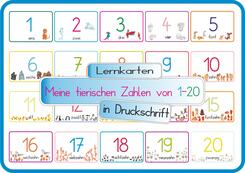 Meine tierischen Zahlen von 1-20 in Druckschrift