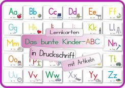 Das bunte Kinder-ABC in Druckschrift mit Artikeln