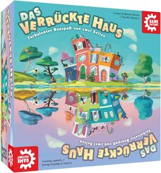 Das verr&uuml;ckte Haus, turbulentes Bauspiel f&uuml;r Erwachsene und Kinder ab 8 Jahren, Familienspiel, f&uuml;r 2-6 Spieler
