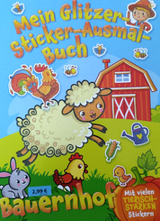 Mein Glitzer Sticker Ausmal Buch - Bauernhof