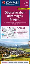 KOMPASS Fahrradkarte 3345 Oberschwaben, Unterallg&auml;u, Bregenz 1:70.000