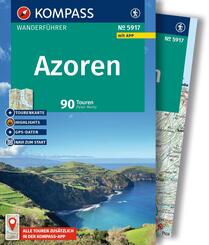 KOMPASS Wanderf&uuml;hrer Azoren, 90 Touren mit Extra-Tourenkarte