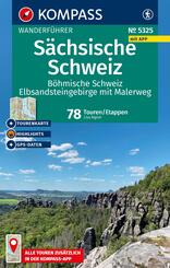 KOMPASS Wanderf&uuml;hrer S&auml;chsische Schweiz, B&ouml;hmische Schweiz, Elbsandsteingebirge mit Malerweg, 78 Touren/Etappen mit Extra-Tourenkarte