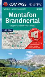 KOMPASS Wanderkarte 032 Montafon, Brandnertal, Gargellen, Bielerhöhe, Silvretta 1:25.000