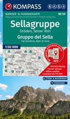KOMPASS Wanderkarte 59 Sellagruppe, Gr&ouml;den, Seiser Alm / Gruppo del Sella, Val Gardena, Alpe di Siusi 1:50.000