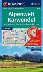 KOMPASS Wanderkarte 6 Alpenwelt Karwendel Mittenwald, Garmisch-Partenkirchen 1:50.000