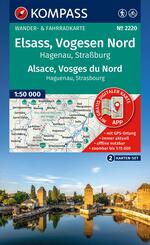 KOMPASS Wanderkarten-Set 2220 Elsass, Vogesen Nord, Hagenau, Stra&szlig;burg / Alsace, Vosges du Nord, Haguenau, Strasbourg (2 Karten) 1:50.000