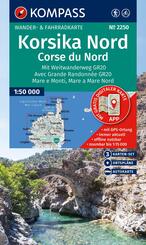 KOMPASS Wanderkarten-Set 2250 Korsika Nord, Corse du Nord, Weitwanderweg GR20 (3 Karten) 1:50.000