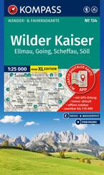 KOMPASS Wanderkarte 134 Wilder Kaiser, Ellmau, Going, Scheffau, S&ouml;ll 1:25.000