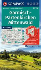 KOMPASS Wanderkarte 790 Garmisch-Partenkirchen, Mittenwald 1:35.000